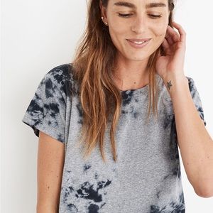 Madewell Gray and Black Tie-Dye Short Sleeve Tee